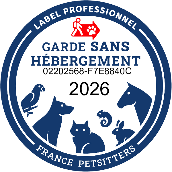 Label professionnel France Petsitters garde sans hébergement 2026